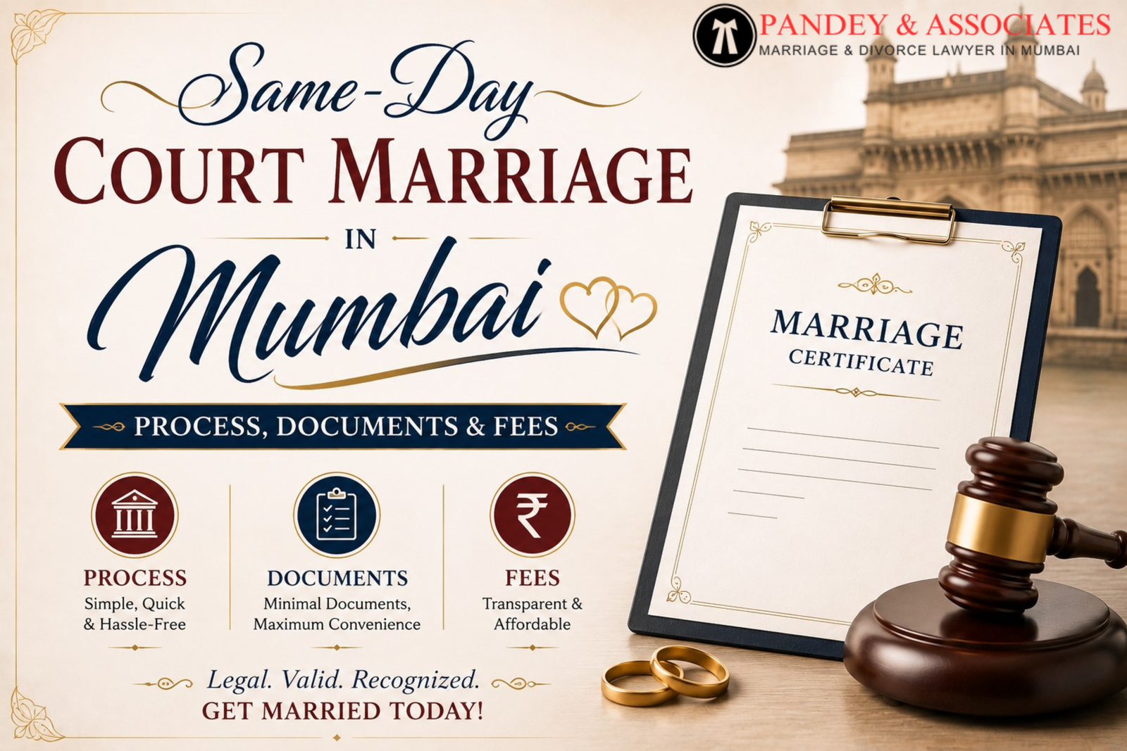 Same-Day Court Marriage in Mumbai: Process, Documents & Fees